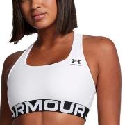 Under Armour BH Mid Branded Sport Bra Vit polyester Large Dam