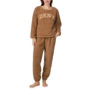 DKNY Chill In Style Top Jogger Set Brun polyester X-Small Dam