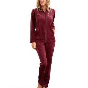 Damella Velour Plain Suit Mörkröd X-Large Dam