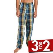 Jockey Loungewear Pant Woven Blå/Gul bomull Large Herr