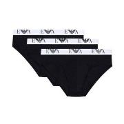 Armani Stretch Jersey Briefs With Logo Kalsonger 3P Svart bomull Large...