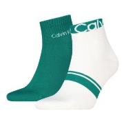 Calvin Klein Strumpor 2P Cotton Logo Stripe Ankle Socks Jadegrön One S...