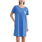 Triumph Nightdress Short Sleeve Blå bomull 36 Dam