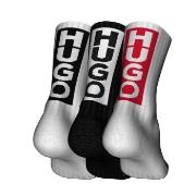 HUGO Strumpor 3P Back Label Socks Röd/svart Strl 43/46