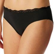 Schiesser Trosor Unique Cotton Rio Brief With Lace Svart bomull 44 Dam