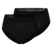 Schiesser Trosor 2P Care Retro Period Pants Svart bomull 48 Dam