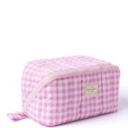 The Flat Lay Co. Marshmallow Flat Lay Makeup Box Bag - Pink Gingham