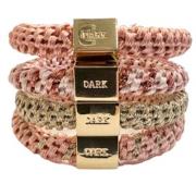 Dark Fat Hair Ties 4 pk Combo Rose Mix W/Gold