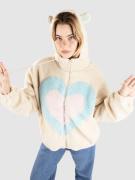 A.LAB Lydia Teddy Fleece Hoodie med Dragkedja heart purple