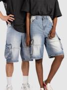 Urban Classics Relaxed Denim Cargo Shorts new light blue dirty wsh