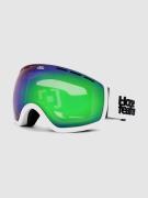 Horsefeathers Knox White Goggle mirror green