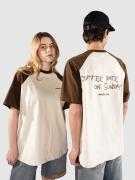 Another Cotton Lab Coffee Date Oversized Raglan T-Shirt white