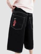 Empyre Ultra Loose Sk8 Denim W Embroidery Shorts black