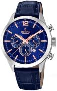 Festina Herrklocka F20542-4 Timeless Blå/Läder Ø43.5 mm