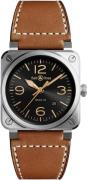 Bell & Ross Herrklocka BR0392-GH-ST-SCA BR 03-92 Svart/Läder