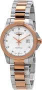 Longines Damklocka L3.376.3.88.7 Conquest Ladies Vit/Roséguldstonat