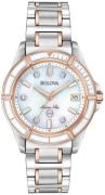 Bulova Damklocka 98P187 Marine Star Vit/Roséguldstonat stål Ø34 mm