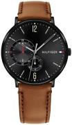 Tommy Hilfiger Herrklocka 1791510 Svart/Läder Ø40 mm