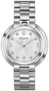 Bulova Damklocka 96P184 Diamond Silverfärgad/Stål Ø35 mm