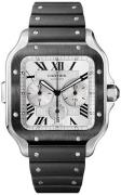 Cartier Herrklocka WSSA0017 Santos De Silverfärgad/Gummi