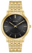 Bulova Herrklocka 97A127 Dress Svart/Gulguldtonat stål Ø40 mm