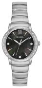 Bulova Damklocka 96R213 Diamond Svart/Stål Ø28 mm