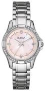 Bulova Damklocka 96L206 Crystal Rosa/Stål Ø30 mm