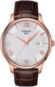 Tissot Herrklocka T063.610.36.038.00 Tradition Silverfärgad/Läder