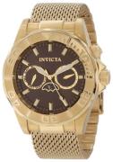 Invicta Herrklocka 10599 Pro Diver Brun/Gulguldtonat stål Ø44 mm