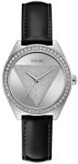 Guess Damklocka W0884L3 Tri Glitz Silverfärgad/Läder Ø36.5 mm