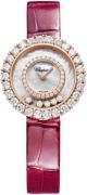 Chopard Damklocka 205369-5001 Happy Diamonds Vit/Läder Ø28.6 mm