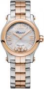 Chopard Damklocka 278573-6019 Happy Sport Vit/18 karat roséguld Ø30