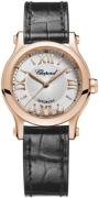 Chopard Damklocka 274893-5011 Happy Sport Silverfärgad/Läder Ø30 mm