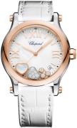 Chopard Damklocka 278582-6009 Happy Sport Vit/Läder Ø36 mm