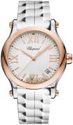 Chopard Damklocka 278582-6001 Happy Sport Vit/Gummi Ø36 mm