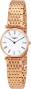 Longines Damklocka L4.209.1.91.8 Grande Classique Vit/Roséguldstonat