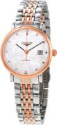 Longines Damklocka L4.310.5.87.7 Elegant Vit/Roséguldstonat stål