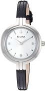 Bulova Damklocka 96P211 Rhapsody Silverfärgad/Läder Ø30 mm