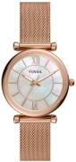 Fossil Damklocka ES4918 Carlie Vit/Roséguldstonat stål Ø34 mm