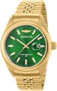 Invicta Herrklocka 38414 Aviator Grön/Gulguldtonat stål Ø43 mm