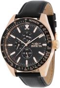 Invicta Herrklocka 38981 Aviator Svart/Läder Ø45 mm