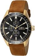 Invicta Herrklocka 38984 Aviator Svart/Läder Ø45 mm