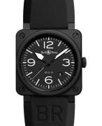 Bell & Ross Herrklocka BR0392-BL-CE BR 03-92 Svart/Gummi Ø42 mm