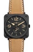 Bell & Ross Herrklocka BRS-Heritage BR S Quartz Svart/Läder Ø39