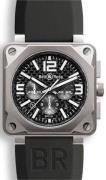 Bell & Ross Herrklocka BR0194-TI-PRO-FIB BR 01-94 Svart/Gummi