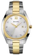 Bulova Herrklocka 98D125 Diamond Silverfärgad/Gulguldtonat stål