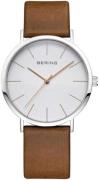 Bering Damklocka 13436-506 Classic Silverfärgad/Läder Ø36 mm