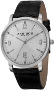 Akribos XXIV Herrklocka AK780SS Classic Silverfärgad/Läder Ø42 mm