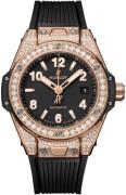 Hublot Damklocka 485.OX.1180.RX.1604 Big Bang 33Mm Svart/Gummi Ø33 mm