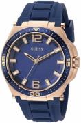 Guess Herrklocka W1253G3 Analog Blå/Gummi Ø44 mm